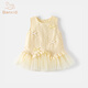 班喜迪女童連衣裙夏裝2026新款洋氣寶寶公主裙兒童裙子夏季小女孩背心裙 淺黃 110