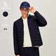 哈吉斯（HAZZYS）男裝 冬款羽絨外套直充棒球領(lǐng)輕薄羽絨服男ASFZU0BDX15 藏青色NV L (175/96A 48)