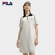 FILA 斐樂官方【楊冪同款】女編織連衣裙2025夏時(shí)尚休閑修身POLO裙子