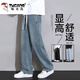 啄木鳥(niǎo)2025新款牛仔褲男夏季薄款韓版寬松直筒褲男生青少年潮牌休閑長(cháng)褲 復古藍-常規 XL