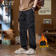 啄木鳥(niǎo)（TUCANO）休閑褲男秋冬季美式工裝褲加絨寬松直筒傘兵褲闊腿潮痞帥男褲子 黑色【加絨保暖】 3XL 【體重適合160-180斤】