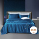 富安娜真絲棉四件套喬遷新婚禮桑蠶絲+100支匹馬棉套件高端套件床單被套 A面:經(jīng)紗蠶絲緯紗匹馬棉 【藍】 1.8米 床單款 (被套230*229cm)