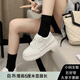 小碼女鞋313233碼厚底小白鞋新款小個(gè)子增高系帶運(yùn)動(dòng)休閑女鞋34碼 白色【增高5cm】 32