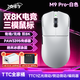 凌豹M9Pro全能高階無線藍(lán)牙三模鼠標(biāo)輕量化 原相PAW3395 雙8K回報(bào)率低延遲 換電鼠標(biāo) 游戲電競辦公 M9Pro白色【PAW3395+有線8K】雙電池