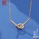 老銀匠s925銀項鏈女送女友簡約小眾個性氣質(zhì)百搭情人節(jié)禮物女士銀鎖骨鏈  金色/鏈長38+5cm 含證書