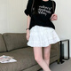 茯見(jiàn)高腰短裙女裝a字裙夏半身裙2025年新款甜美學(xué)生顯瘦百褶蛋糕裙子 白色-M