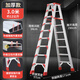 奧譽(yù)加寬厚工程梯人字梯鋁合金工地梯子4米折疊工廠(chǎng)超高安全3米長(cháng)爬梯 工程加厚款3.0米+加固+凈重12kg-十年質(zhì)保