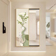 翁畫(huà)師奶油風(fēng)玄關(guān)推拉鏡掛畫(huà)全身鏡子畫(huà)簡(jiǎn)約玄關(guān)壁畫(huà)隱藏式客廳畫(huà)裝飾畫(huà) T12697 50*140 水晶面+鏡面+鋁合金金框+左推拉
