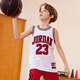 JordanNIKE JORDAN24年夏季中大童透氣網(wǎng)孔背心男童經(jīng)典運(yùn)動(dòng)籃球服