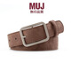 沐家日本無(wú)印MUJI無(wú)印良品品新款休閑男女簡(jiǎn)約百搭皮帶褲腰帶棕色裝飾 咖啡色 105cm
