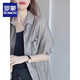 羅蒙（ROMON）女款2025新款防曬襯衣開(kāi)衫寬松薄款絲光透氣防曬服襯衫上衣夏季 灰色 L 【建議101-115斤】