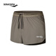 Saucony索康尼男子運動(dòng)訓練透氣官方正品雙層跑步競速彈力短褲 凈灰咖色CO040 M