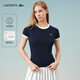 LACOSTE法國鱷魚(yú)女裝25春夏新款拼色純棉修身舒適短袖T恤|TF2432 HHW/藏青色/白色拼色 L 40