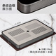 ORTOR茶盤小型家用簡(jiǎn)約功夫茶具儲(chǔ)水式長(zhǎng)方形茶盤茶具瀝水托盤 中號(hào)（黑白條紋邊框）儲(chǔ)水茶盤
