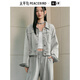 太平鳥女裝短外套牛仔女春裝設(shè)計感氣質(zhì)復(fù)古品質(zhì)夾克 牛仔淺灰 L
