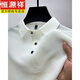 恒源祥桑蠶絲男士短袖T恤網(wǎng)眼襯衫領(lǐng)高端純色polo.衫真絲半袖男款 223白色 2XL 180【建議150-165斤】
