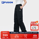 FILA FUSION斐樂(lè )潮牌梭織長(cháng)褲女2025年時(shí)尚寬松直筒休閑褲
