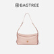 BAGTREE【明星同款】包包樹(shù)奶盒包植鞣皮單肩斜挎腋下通勤Hobo枕頭女士包 水霧粉-中號【磁吸拉鏈款】 高級小眾