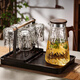 禾艾蘇（heisou）樹(shù)紋玻璃水壺耐熱耐高溫冷水壺套裝果汁壺時(shí)尚涼水壺大容量1850ml 樹(shù)紋水壺1850ml+6杯+茶盤(pán)+杯架