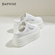 達芙妮網(wǎng)面鞋女厚底小白鞋增高坡跟包頭拖鞋2026新款夏季穆勒鞋透氣輕便 白色 37 (235mm) 標準碼