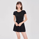 森吉娜連體泳衣女泡溫泉裙式2025新款高級感純欲風(fēng)遮肚顯瘦水上樂園泳裝 黑色 L （建議95斤-115斤）