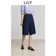 LILY2025夏新款女裝復(fù)古棉麻寬松休閑百搭原色闊腿牛仔褲七分褲 412藏藍(lán) M