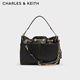 CHARLES&KEITH柔軟繩結鏈條包掛單肩托特包生日禮物送女友CK2-20782617 Black黑色 M