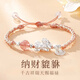 吉珂足銀999吞金獸貔貅新中式國風(fēng)轉(zhuǎn)運珠紅繩好運草莓晶水晶手鏈 粉繩