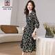 AEMAPE法式碎花雪紡連衣裙女2025秋季新款氣質(zhì)優(yōu)雅舒適中長(cháng)款顯瘦裙子女 花色 L 建議105-115斤