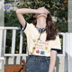 JEANSWEST CLUB真維斯短袖女t恤夏季拼接撞色純棉上衣2025新款體恤衫