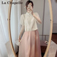 拉夏貝爾（La Chapelle）新中式連衣裙女裝2025夏季新款國風(fēng)兩件套裝小個(gè)子仙女裙子旗袍 兩件套裝 M