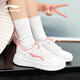 李寧女鞋板鞋2025新款官方正品小白鞋秋季透氣女生款高顏值運動休閑鞋 云霧白/淺緋粉（元寶） 39