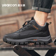 意爾康男鞋爸爸鞋秋冬戶(hù)外運動(dòng)休閑情侶中老年防潑水防滑鞋 單里黑灰 40