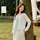 茵曼（INMAN）薄款微透彩絲針織衫2025夏季女裝新款簡約顯瘦長袖開衫上衣 白色 M