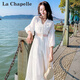 拉夏貝爾（La Chapelle）蕾絲連衣裙女裝2025年夏季新款韓版寬松時(shí)尚小個(gè)子打底裙子女春 白色 M
