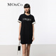 MO&Co.連衣裙夏美式復(fù)古印花寬松棉質(zhì)T恤裙氣質(zhì)休閑時(shí)裝摩安珂 黑色 M 165