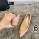 啄木鳥不累腳隱形內(nèi)增高6CM法式氣質(zhì)單鞋女2025春夏季尖頭裸色高跟鞋 裸色粗跟內(nèi)增高 34
