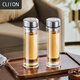 CLITON雙層加厚玻璃杯男女商務(wù)辦公304茶隔泡茶杯子車(chē)載水杯430mL
