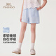 英氏（YEEHOO）女童短褲兒童褲子中大童裝休閑褲百搭寬松時(shí)尚甜美夏裝 淺藍(lán)  160