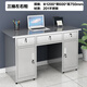 304加厚不銹鋼辦公桌電腦桌無(wú)塵車(chē)間工作臺家用抽屜桌多斗定制桌 1.2米三抽兩門(mén)201 (特厚款)
