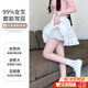 京識半身裙芭蕾風女春夏小個子溫柔氣質短裙高腰顯瘦甜美法式蛋糕裙子 白色 （80-120斤） 均碼 【垂順抗皺/甜美顯瘦】