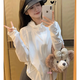 凡小如冰絲防曬衣女夏季新款時尚外套透氣寬松休閑連帽涼感輕薄防曬服 白色 M 【建議95-112斤】