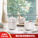 恒福 旅行茶具陶瓷快客杯戶外便攜式白瓷功夫茶具套裝一壺一杯組 定窯品意壺組【送便攜布袋】