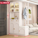 傲墨軒歐式實(shí)木鞋柜進(jìn)門(mén)入戶(hù)隔斷屏風(fēng)玄關(guān)柜家用客廳鞋柜掛衣架一體靠墻 奶油白+兩門(mén)+長(cháng)120【右換鞋凳】