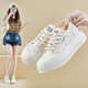 YaoJingLieRen女鞋2026夏季網(wǎng)面帆布鞋新款女學(xué)生厚底增高運動(dòng)板鞋女休閑鞋透氣 米白 37 (235mm)