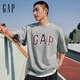 GAP男女裝2025春季新款純棉經(jīng)典logo圓領(lǐng)短袖T恤寬松上衣725616 淺灰色 L (175/96A)亞洲尺碼
