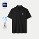海瀾之家（HLA）polo衫男短袖上衣夏季商務(wù)休閑涼感透氣簡(jiǎn)約翻領(lǐng)體恤純色百搭半袖 涼感透氣-黑色45 薄款 5XL (195) 建議106-112kg