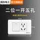 國際電工118型開(kāi)關(guān)插座家用面板廚房暗裝15十五孔9九多孔墻壁電源多位開(kāi)關(guān) 二位一開(kāi)五孔【單雙控通用】