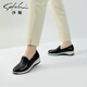 沙馳（SATCHI）女鞋舒適小坡跟媽媽深口單鞋2025年春季新款厚底休閑鞋樂(lè )福鞋 黑色（M255056B010） 36 (230mm)