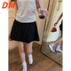 DALEY MODE甜美小眾復古碎花半身裙女夏季黑色高腰A字裙子春秋新款顯瘦短裙 碎花半身裙 常規 S